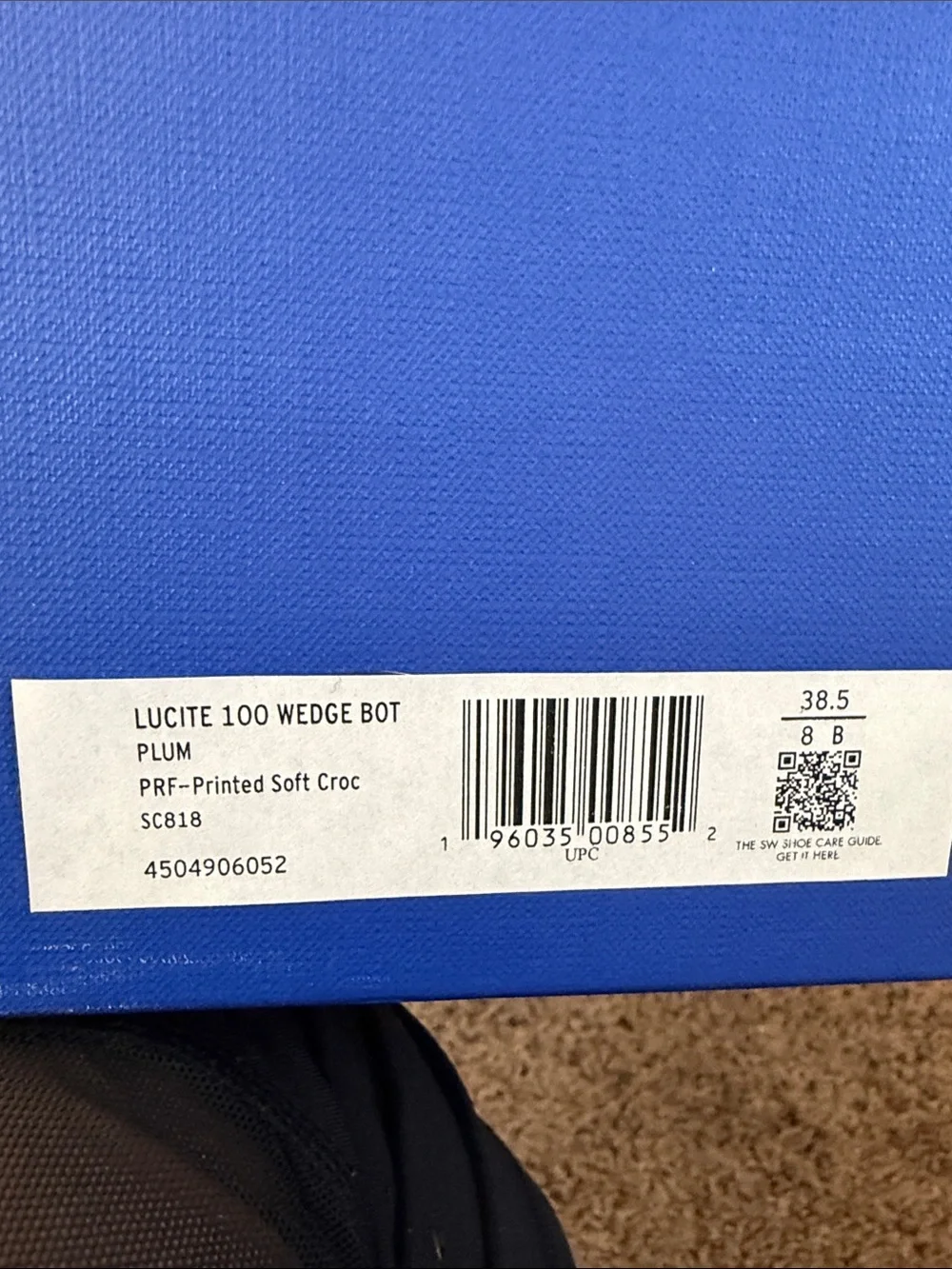 Stuart Weitzman Royal Blue Shoe Box with Gold Logo